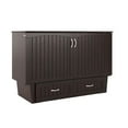 thumbnail image 1 of AFI Marina Queen Solid Wood Murphy Bed Chest with Drawer & Charger, Espresso, 1 of 8