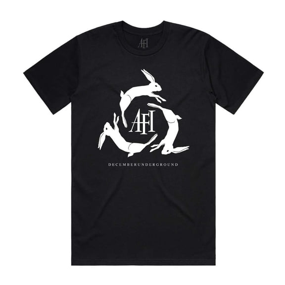 AFI Men's December Underground Rabbit T-Shirt Black 2X-Large | Officially Licensed Merchandise