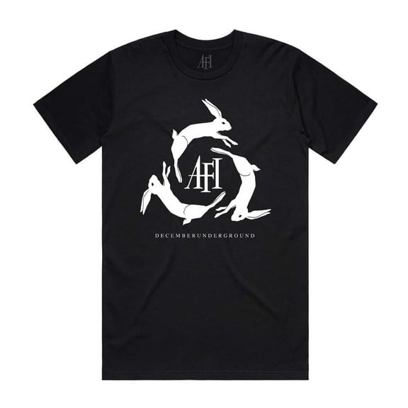 AFI Men's December Underground Rabbit T-Shirt Black Small | Officially Licensed Merchandise