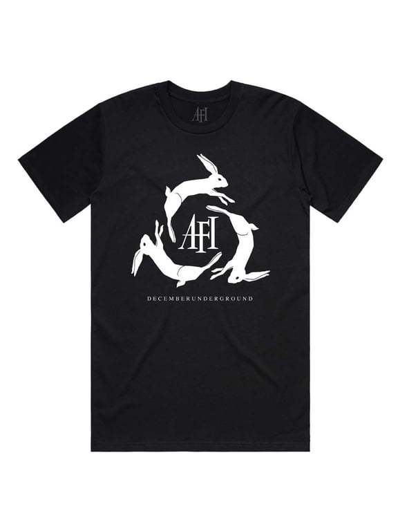 AFI Men's December Underground Rabbit T-Shirt Black Small | Officially Licensed Merchandise