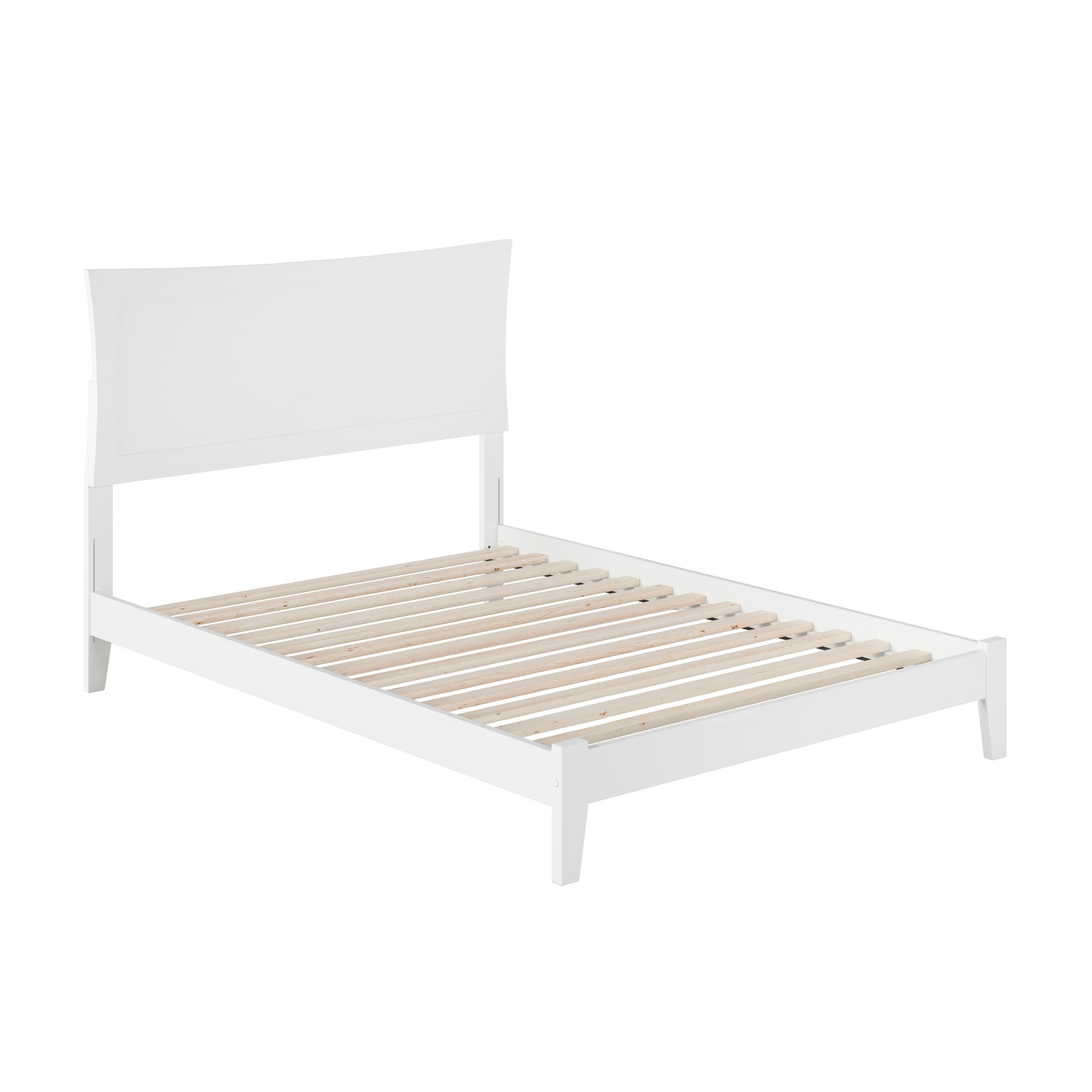 AFI Metro Full Low Profile Wood Platform Bed Frame with Panel Headboard, White