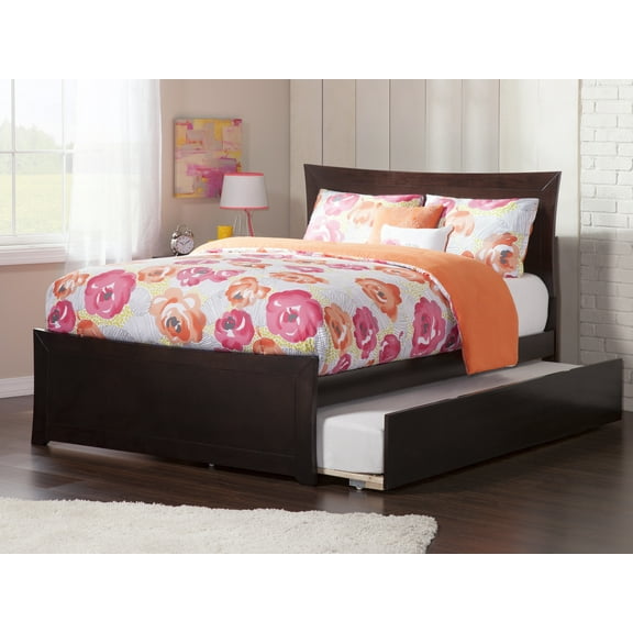 AFI Metro Queen Platform Bed with Wood Headboard Footboard & Twin-XL Trundle, Espresso