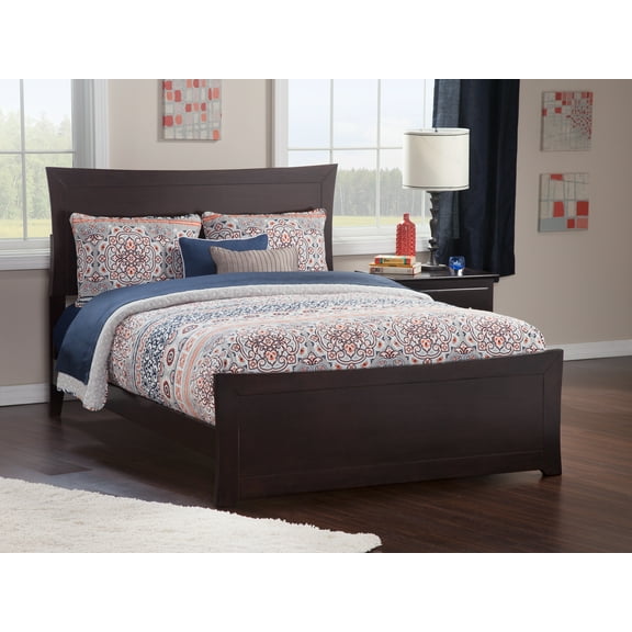 AFI Metro Queen Wood Platform Bed Frame with Panel Headboard & Footboard, Espresso