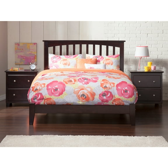 Mission King Solid Wood Foundation Bed in Espresso