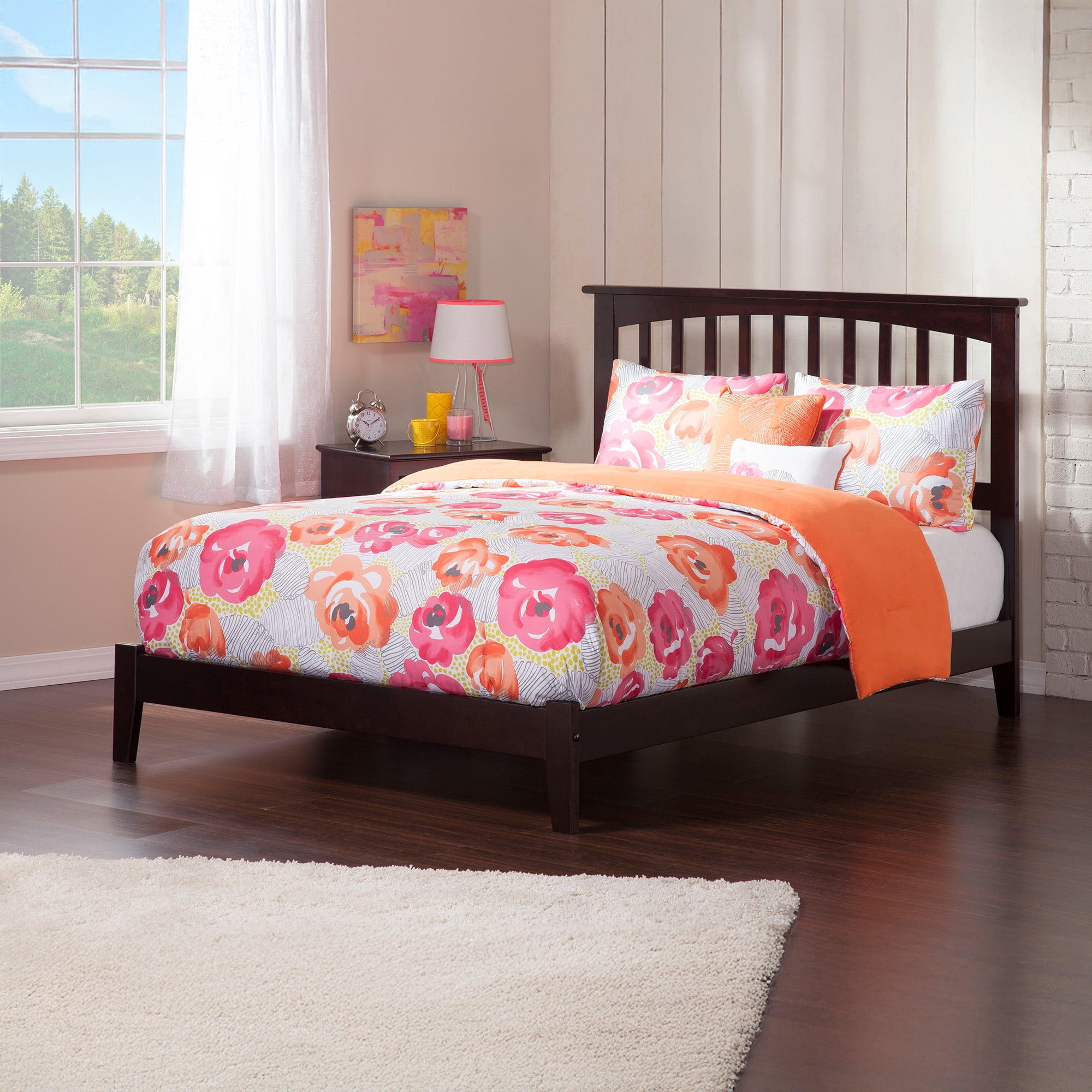 AFI Mission Queen Low Profile Wood Platform Bed, Espresso