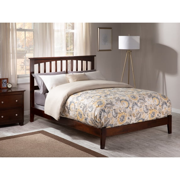 AFI Mission Queen Low Profile Wood Platform Bed, Walnut