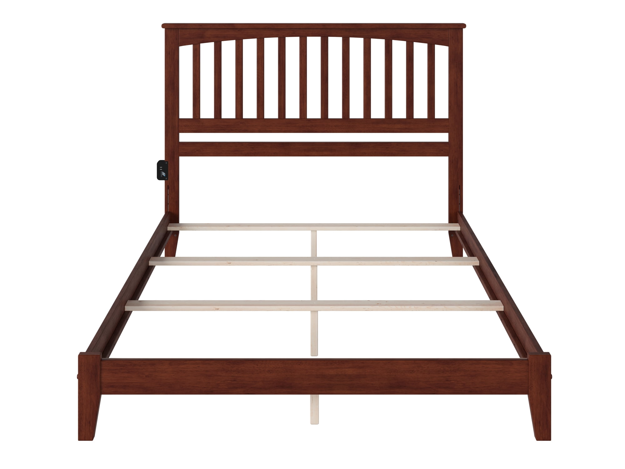 AFI Mission Queen Solid Wood Foundation Bed, Walnut