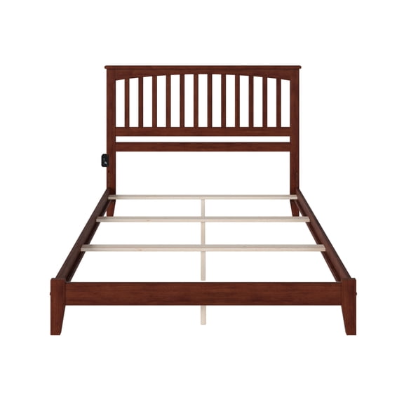 AFI Mission Queen Solid Wood Foundation Bed, Walnut