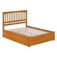 thumbnail image 1 of AFI Mission Queen Wood Platform Bed with Footboard and Storage Drawers, Light Toffee, 1 of 6