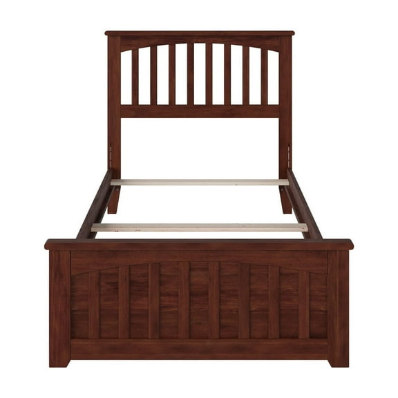 AFI Mission Traditional Bed with Matching Footboard and Turbo Charger-Finish:Walnut,Item Package Quantity:4
