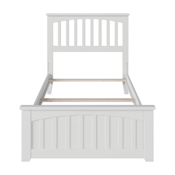AFI Mission Twin Foundation Bed Frame with Matching Footboard in White
