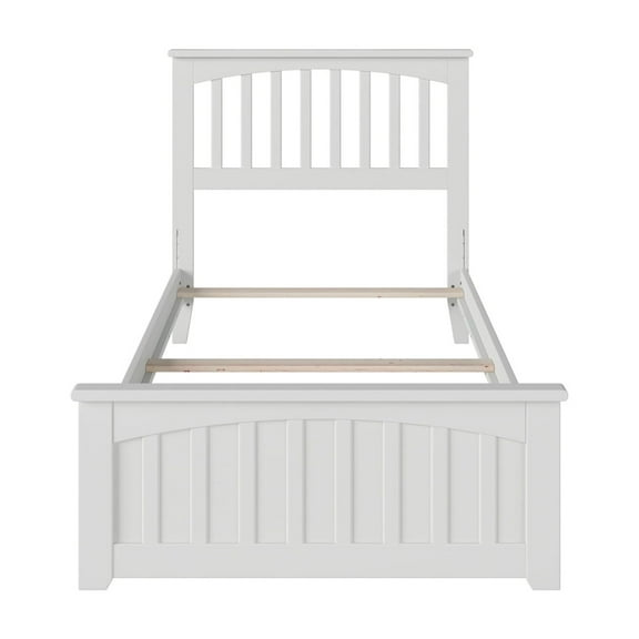 AFI Mission Twin Foundation Bed Frame with Matching Footboard in White