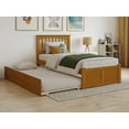 thumbnail image 1 of AFI Mission Twin Wood Platform Bed with Footboard and Twin Trundle, Light Toffee, 1 of 14