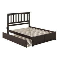 AFI Mission Wood King Platform Bed with Footboard & Twin XL Trundle in Espresso