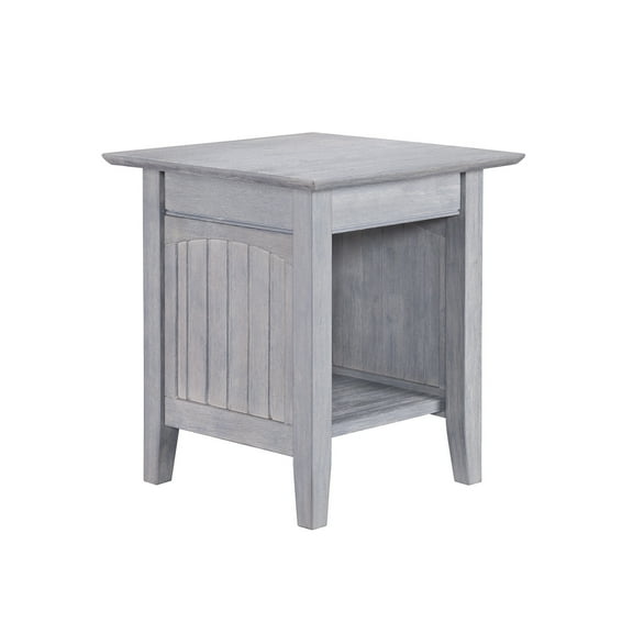 AFI Nantucket End Table with Charging Station in Driftwood-Finish:Driftwood Grey,Item Package Quantity:1