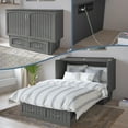 thumbnail image 1 of AFI Nantucket Full Solid Wood Murphy Bed Chest with Mattress, Drawer & Charger in Gray, 1 of 22