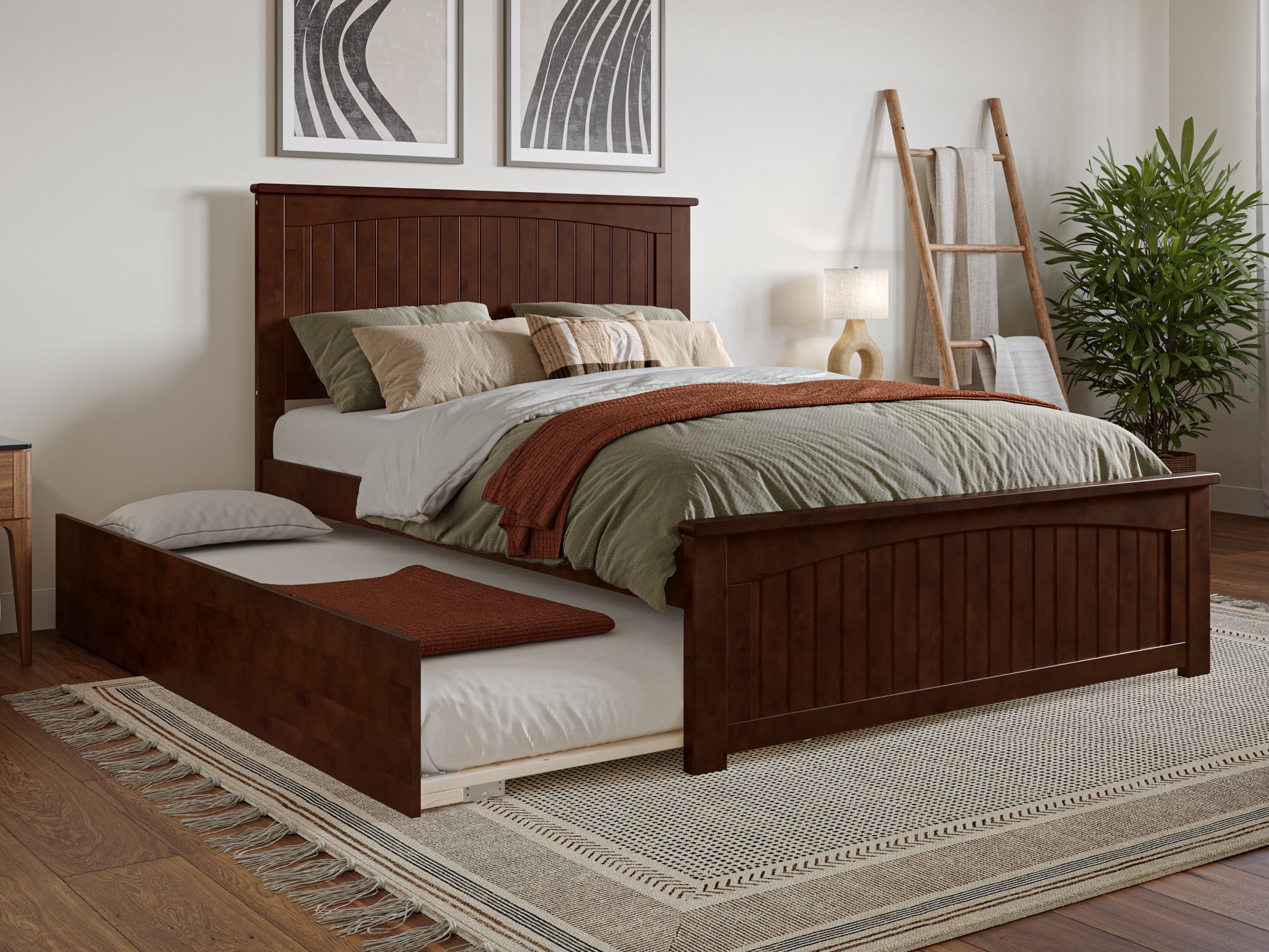 AFI Nantucket Full Wood Platform Bed with Matching Footboard and Twin Trundle - Thumbnail 2