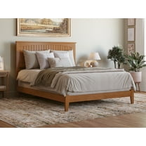 AFI Nantucket Queen Solid Wood Foundation Bed, Light Toffee
