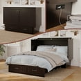 thumbnail image 1 of AFI Nantucket Queen Solid Wood Murphy Bed Chest with Mattress, Drawer & Charger in Espresso, 1 of 22