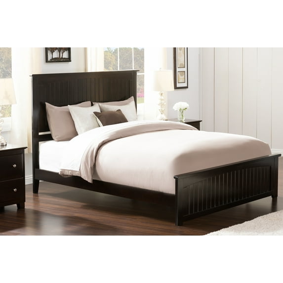 AFI Nantucket Queen Wood Platform Bed with Cottage Headboard & Footboard, Espresso