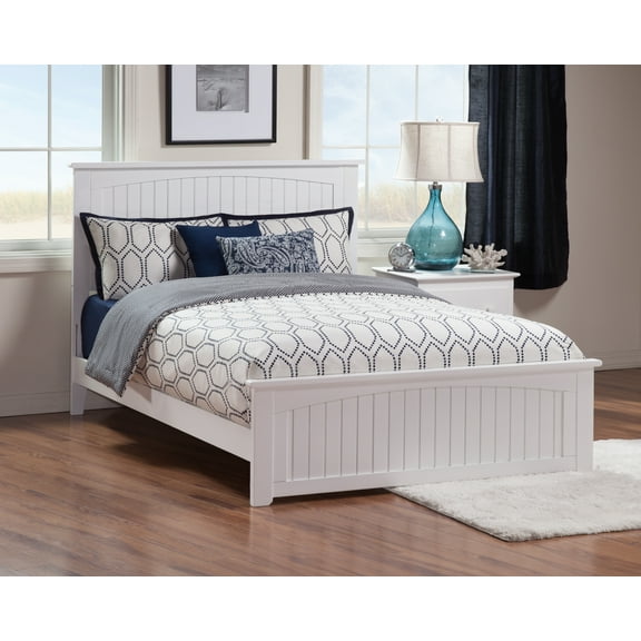 AFI Nantucket Queen Wood Platform Bed with Cottage Headboard & Footboard, White