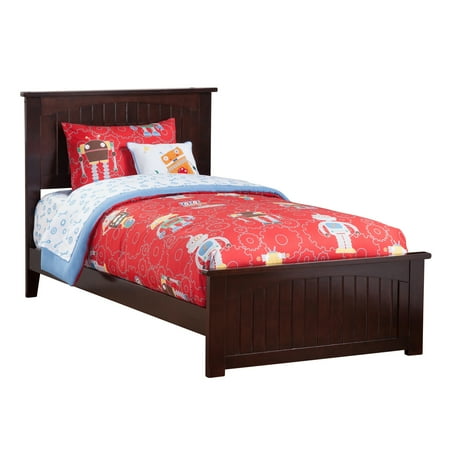 AFI  Nantucket Twin Size Bed with Matching Footboard & Charging Station in Espresso