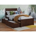 thumbnail image 1 of AFI Nantucket Twin Wood Platform Bed with Matching Footboard and Storage Drawers, Walnut, 1 of 14