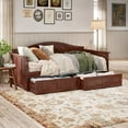 thumbnail image 1 of AFI Nantucket Wood Twin Size Daybed Frame with 2 Storage Drawers Walnut, 1 of 16