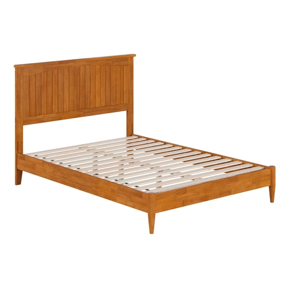 AFI Naples Full Solid Wood Low Profile Platform Bed, Light Toffee