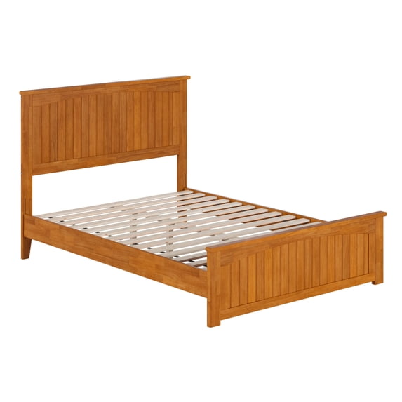 AFI Naples Full Solid Wood Low Profile Platform Bed with Matching Footboard, Light Toffee