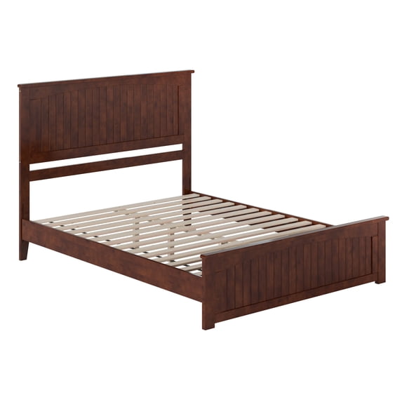 AFI Naples Queen Solid Wood Low Profile Platform Bed with Matching Footboard, Walnut