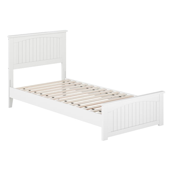 AFI Naples Twin XL Solid Wood Low Profile Platform Bed with Matching Footboard, White