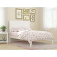 thumbnail image 1 of AFI NoHo 14" Full Wood Platform Bed Frame with Modern Panel Headboard, White, 1 of 6