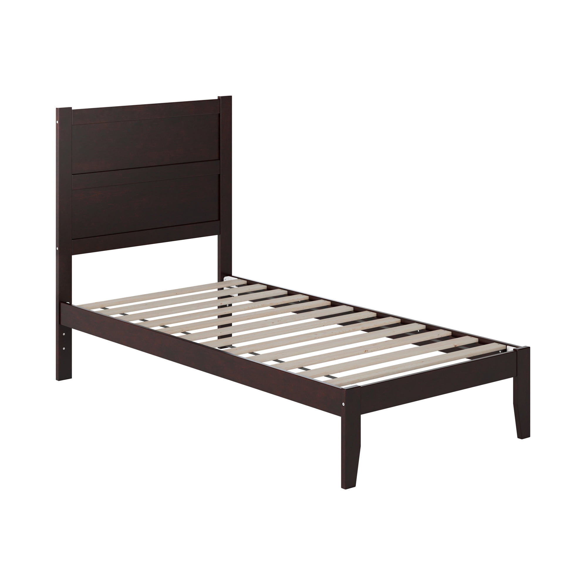 AFI NoHo 14" Twin Wood Platform Bed Frame with Modern Panel Headboard, Espresso