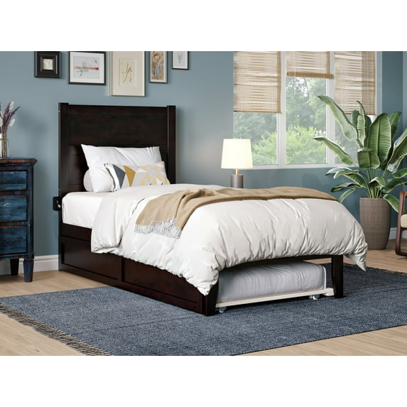 AFI NoHo 14" Twin Wood Platform Bed Frame with Twin Trundle, Espresso