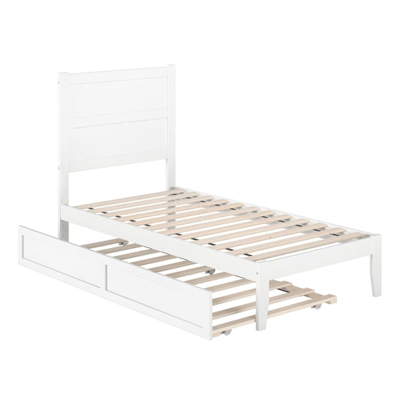 AFI NoHo 14" Twin Wood Platform Bed Frame with Twin Trundle, White