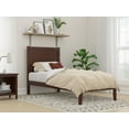 thumbnail image 1 of AFI NoHo 14" Twin XL Wood Platform Bed Frame with Modern Panel Headboard, Walnut, 1 of 6