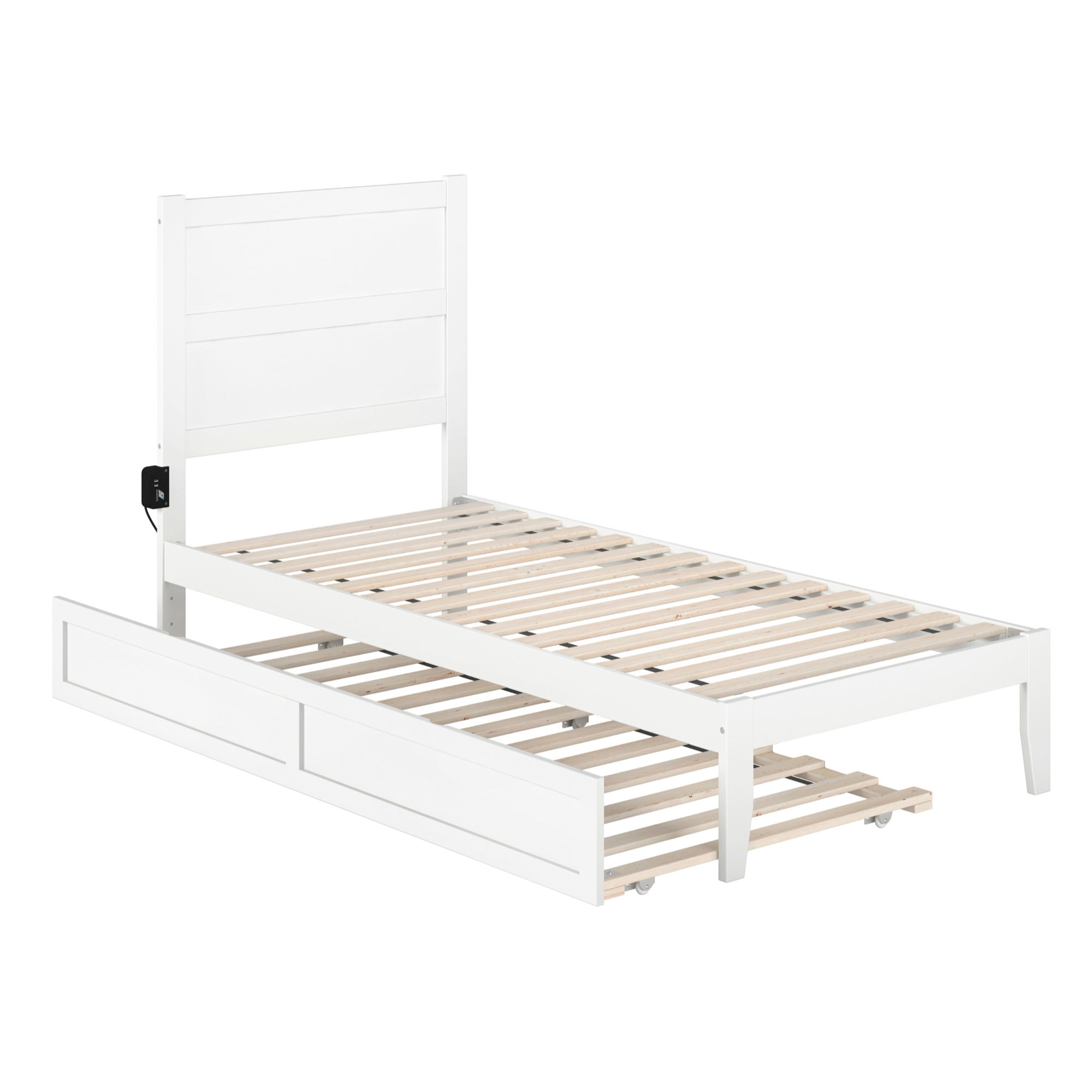 AFI NoHo Coastal Wood Twin XL Bed with Twin XL Trundle in White