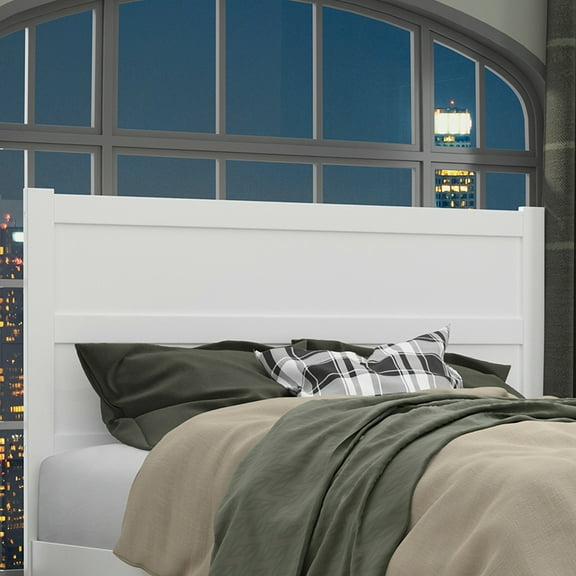 AFI NoHo Modern Panel Wood Headboard, Queen, White