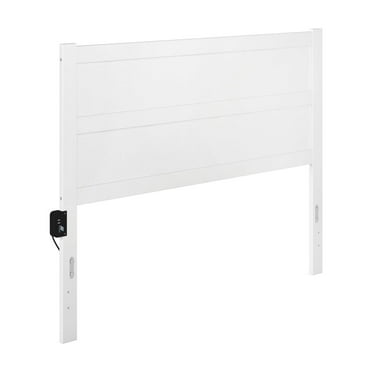 AFI NoHo Solid Wood Queen Size Headboard with USB Charging Station in White