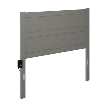 AFI NoHo Wood Full Headboard with USB Charging Station in Gray