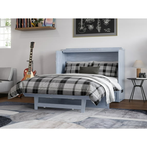 Full Northfield Murphy Bed Chest in Driftwood Grey