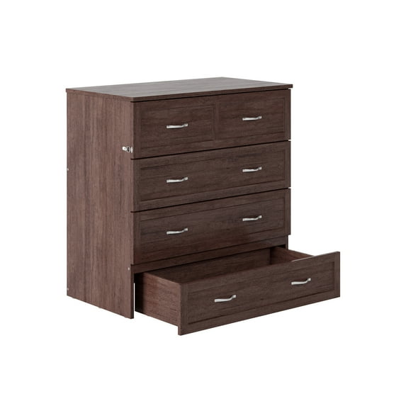 Twin XL Northfield Murphy Bed Chest in Burnt Amber