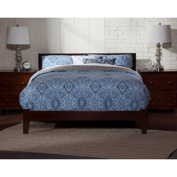 AFI Orlando King Traditional Bed with Open Footboard and Turbo Charger in Walnut