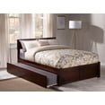 thumbnail image 1 of AFI Orlando Queen Wood Platform Bed with Headboard Footboard & Twin XL Trundle, Walnut, 1 of 10