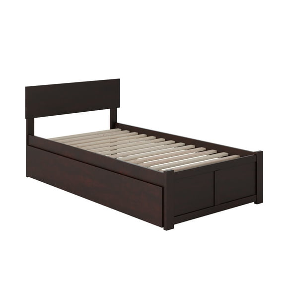 Orlando Twin Extra Long Bed with Footboard and Twin Extra Long Trundle in Espresso