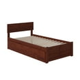 thumbnail image 1 of AFI Orlando TwinXL Solid Wood Bed and Footboard with TwinXL Trundle in Walnut, 1 of 7
