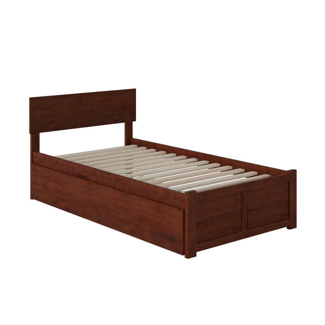 AFI Orlando TwinXL Solid Wood Bed and Footboard with TwinXL Trundle in Walnut