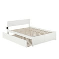 thumbnail image 1 of Orlando Wood King Platform Bed with Footboard and Twin XL Trundle in White, 1 of 5