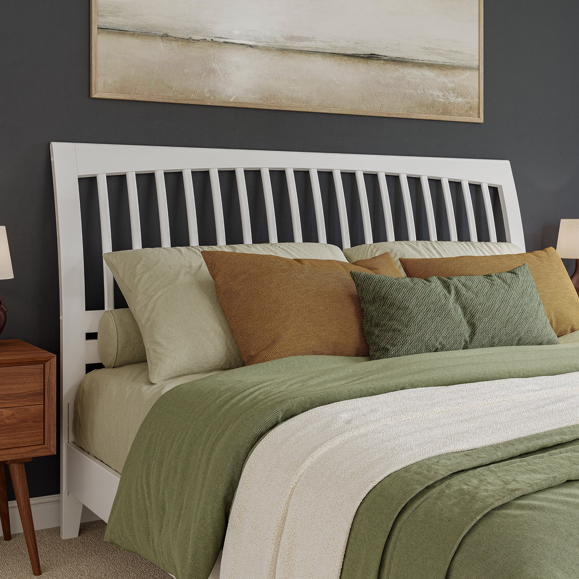 Free Shipping! AFI Orleans King Sleigh Solid Wood Slat Headboard, White ...